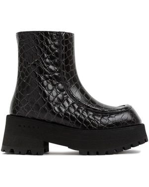 Marni Chelsea Side-Zip Platform Boots - Black