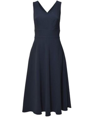 Aspesi Midnight Cady Crepe Long Dress - Blue