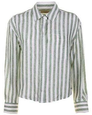 Weekend by Maxmara Striped Linen Shirt - Blue