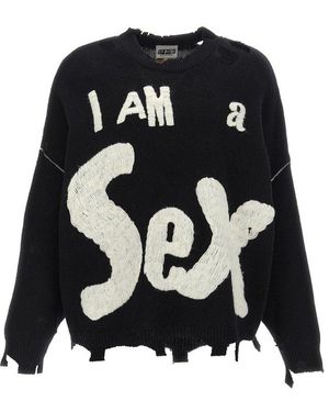 SAINT Mxxxxxx Distressed Knitted Jumper - Black