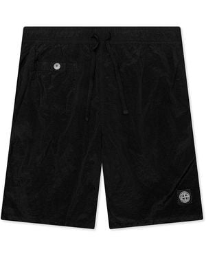 Stone Island Compass Patch Drawstring Swim Shorts - Black