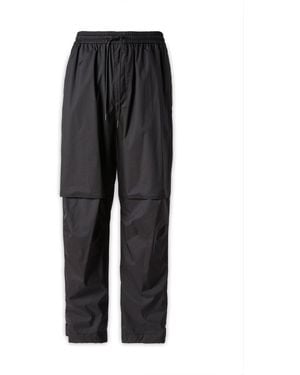 Juun.J Logo Embroidered Drawstring Trousers - Black