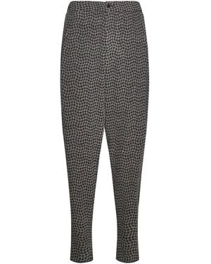 Giorgio Armani Drop-Crotch Houndstooth Trousers - Grey