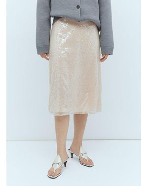 Gucci Sequin Embroidered Tulle Skirt - White