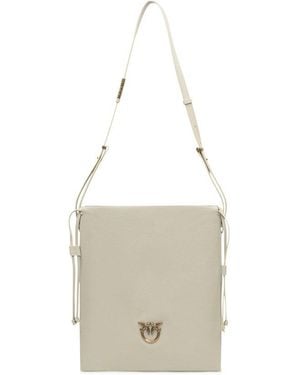 Pinko Love Birds Logo Square Shoulder Bag - White