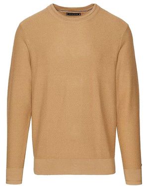 Tommy Hilfiger Textured Crewneck Long Sleeved Jumper - Natural