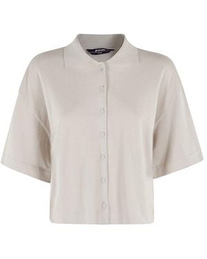 K-Way Button-Up Polo Top - White