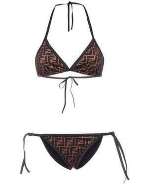 Fendi Monogram Printed Two-Piece Bikini Set - White