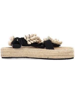 ARIZONA LOVE Raffia Shell Sandals - Black