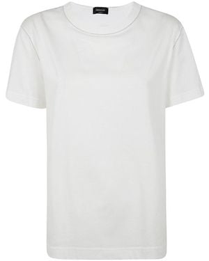 Fabiana Filippi Filo Diamante Detailed Short Sleeved Basic T-Shirt - White