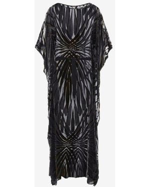 Roberto Cavalli Ray Of Printed Velvet Kaftan - Black