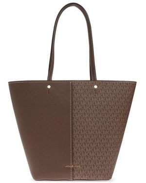 MICHAEL Michael Kors Flora Large Signature Logo Tote Bag - Brown