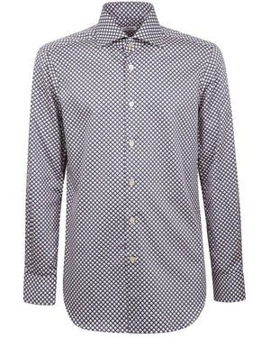 Kiton Long-sleeved Curved Hem Shirt - Blue