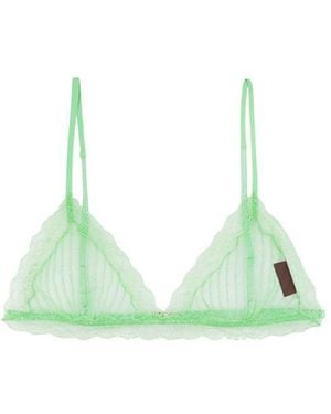 Gucci Lace Detailed Triangle Bralette - Green