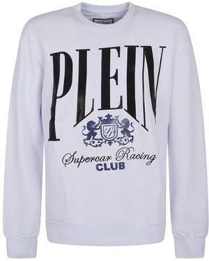 Philipp Plein Ls Racing Club Round Neck Sweatshirt - Grey