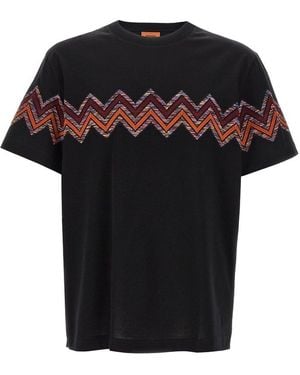 Missoni Maxi Chevron Insert Crewneck T-Shirt - Black
