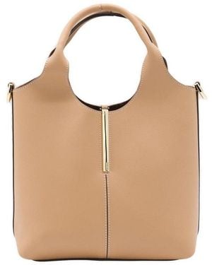 Tod's Logo Engraved Mini Shopping Bag - Natural