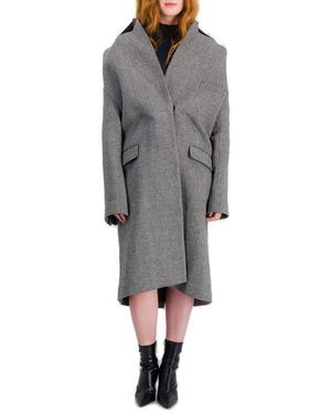 Coperni Long-Sleeved Herringbone Coat - Grey