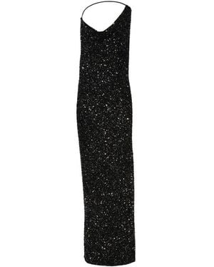 retroféte Sequin Slip Dress - Black