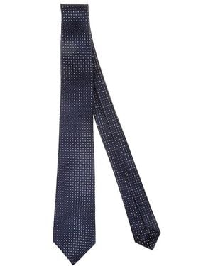 Kiton Patterned Tie - Blue