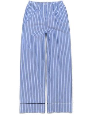 Prada Striped Chambray Trousers - Blue