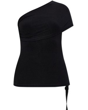Helmut Lang One Shoulder Top - Black