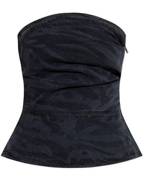 ROTATE BIRGER CHRISTENSEN Strapless Ruched Detail Top - Black