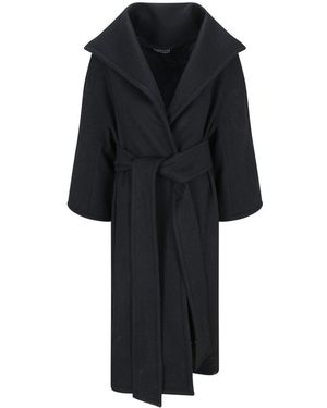 Gianluca Capannolo Nicole Single-Breasted Belted Coat - Black