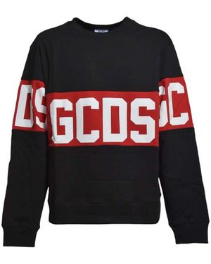 Gcds Logo Printed Crewneck Sweatshirt - Black