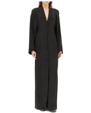 【送料&関税込】Max Mara Sansone V-neck Long-sleeved Dress Max Mara Sansone V-Neck Long-Sleeved Dress in Brown | Lyst