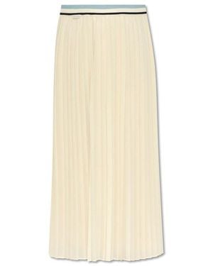 Moncler Pleated Straight Hem Midi Skirt - White