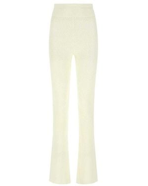 ANDREA ADAMO High Waist Flared Trousers - White