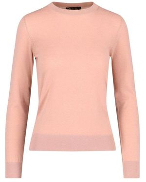 Loro Piana Neo Piuma Crewneck Knitted Jumper - Pink