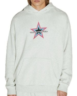 AWAKE NY Fleeced Logo-Printed Hoodie - Grey