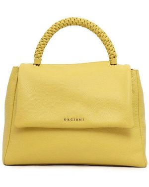 Orciani Sveva Sense Scooby Midi Leather Shoulder Bag in Blue