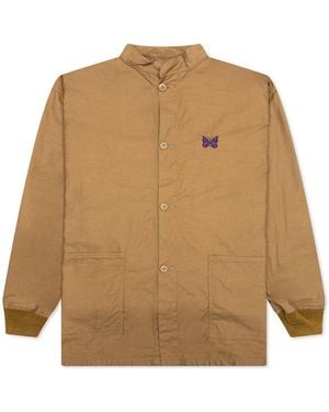 Needles Logo Embroidered Army Shirt - Brown