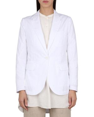 Aspesi Pocketed Single-Breasted Blazer - White