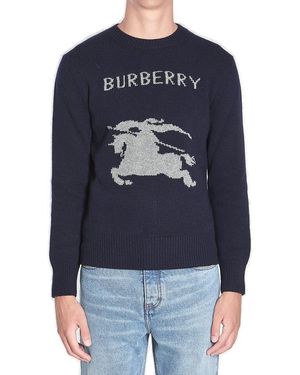 Burberry Wool And Cashmere Pullover - Blue