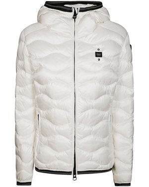 Blauer Zip-Up Quilted Down Jacket - Grey