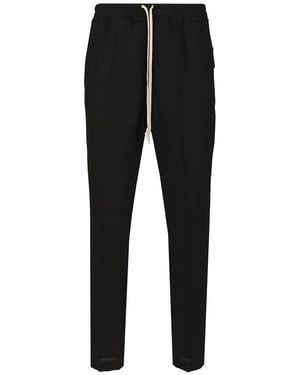 Rick Owens Drawstring Slim Long Trousers - Black
