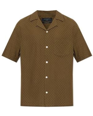 AllSaints Textured Short Sleeve Shirt - Green
