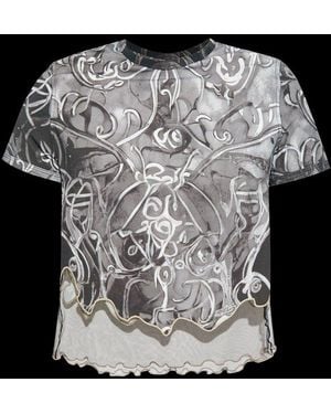 DIESEL T-Inlay Heraldic Printed T-Shirt - Black