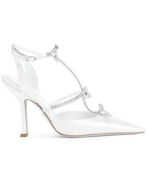 Rene Caovilla René Caovilla Satin Heeled Court Shoes - White