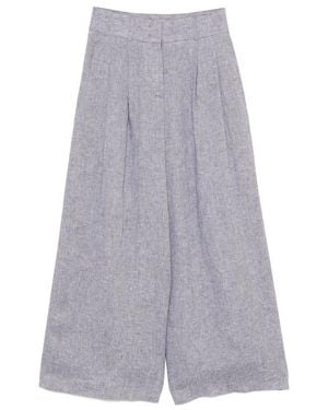 Peserico Wide Leg Pleated Pants - Purple