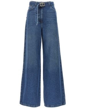 Twinset Belt Wide Leg Jeans - Blue