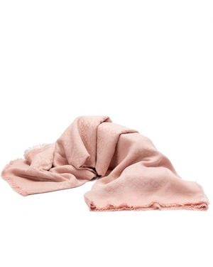 Twinset Patterned Fringed Scarf - Pink