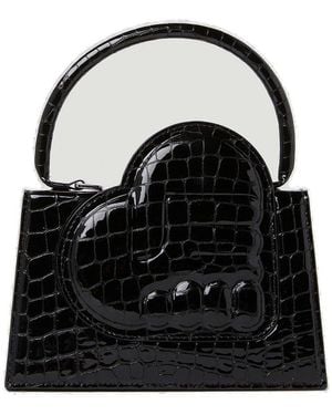 ESTER MANAS Heart-motif Embossed Top Handle Bag - Black