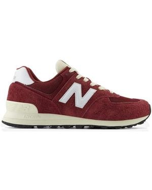 New Balance 574 Legacy Lace-Up Trainers - Red