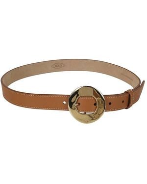 Tod's Buckled Leather Belt - Brown