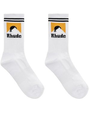 Rhude Logo Intarsia Socks - Black